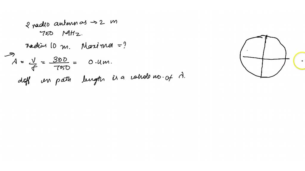 SOLVEDTwo radio antennas are separated by 2.0 \mathrm{m}. Both