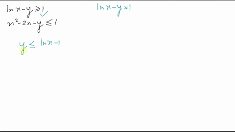 graph-the-solution-set-of-each-system-of-inequalities-beginalignedln-x-y-geq-1x2-2-x-y-leq-1endali-2