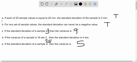 which-of-the-following-statements-are-true-a-if-each-of-25-sample-values-is-equal-to-20-min-the-stan