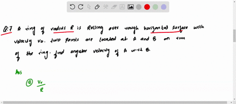 a-ring-of-radius-r-is-rolling-over-rough-horizontal-surlacc-with-velocity-v_0-two-points-are-located