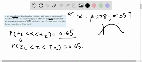 x-is-a-normally-distributed-random-variable-x-with-mean-28-and-standard-deviation-37-find-the-values