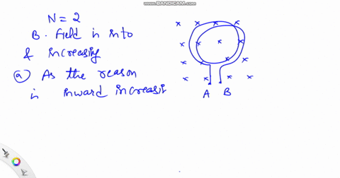 depicts-a-two-turn-horizontal-coil-in-a-uniform-downward-b-field-assume-the-field-is-increasing-a-wh