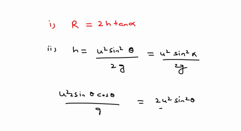a-projectile-is-fired-upwards-from-the-base-of-a-cone-shaped-hill-of-half-apex-angle-alpha-and-heigh