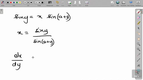 if-sin-yx-sin-ay-prove-that-fracd-yd-xfracsin-2aysin-a-2