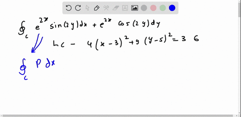 use-greens-theorem-to-evaluate-the-given-line-integral-beginaligned-oint_c-e2-x-sin-2-y-d-xe2-x-cos-