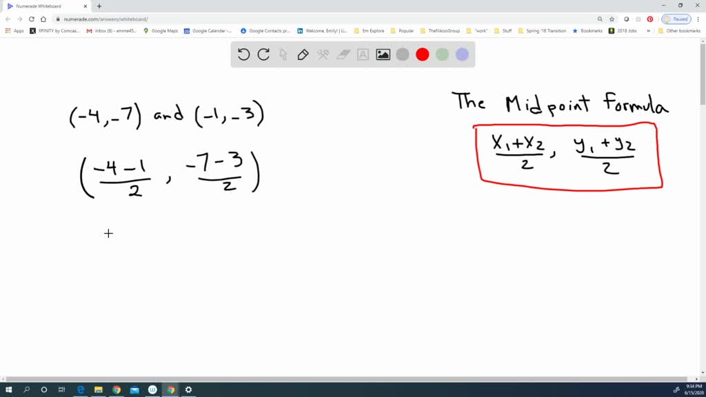 SOLVED Find The Midpoint M Of The Line Segment Joining The Points A And 