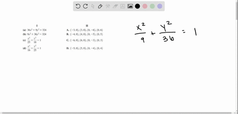 match-each-equation-of-an-ellipse-in-column-i-with-the-appropriate-intercepts-in-column-ii-mathbfi-2