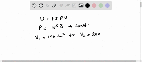 the-internal-energy-of-a-gas-is-given-by-u15-p-v-it-expands-from-100-mathrmcm3-to-200-mathrmcm3-agai