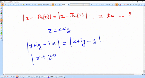if-z-is-a-complex-number-satisfying-z-operatornameirezz-operatornameimz-then-mathrmz-lies-on-a-mathr