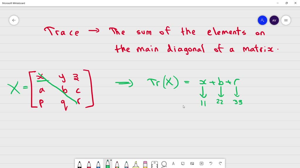 SOLVED:Recall The Definition Of The Trace Of A Matrix Given In Exercise ...