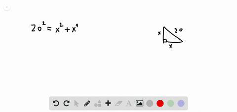 an-isosceles-right-triangle-has-legs-of-equal-length-if-the-hy-potenuse-is-20-centimeters-long-find-