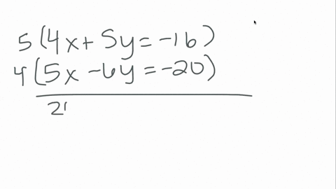 solve-each-system-by-the-elimination-method-check-each-solution-beginarrayl-4-x5-y-16-5-x-6-y-20-end