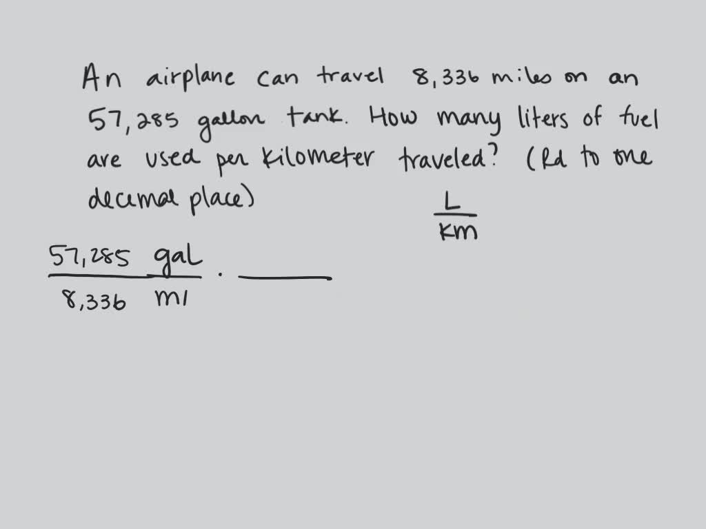 A Boeing 747 can travel 8,336 mi on one 57,285 gal tank of airplane