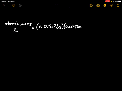 verify-that-the-average-atomic-mass-of-lithium-is-6941-given-this-information-6-mathrmli-exact-mass-
