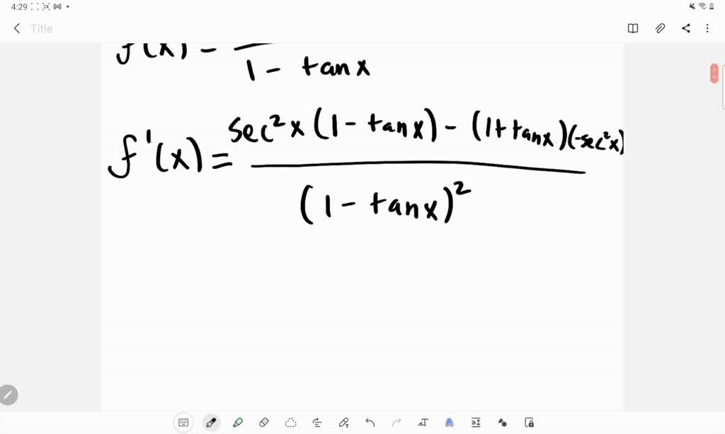 derivative of x 1 tan x