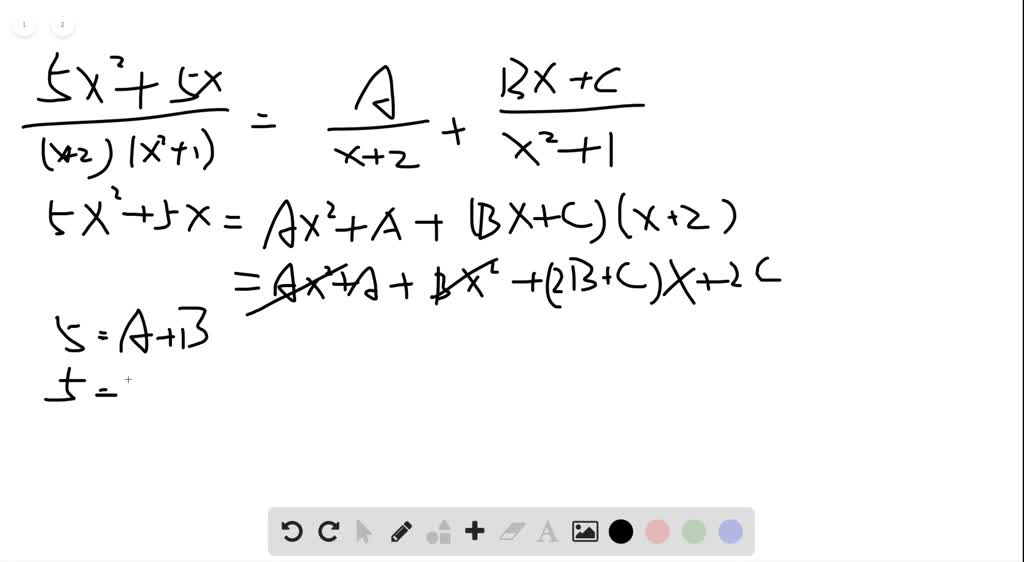 Find the partial fraction decomposition. \frac{10…