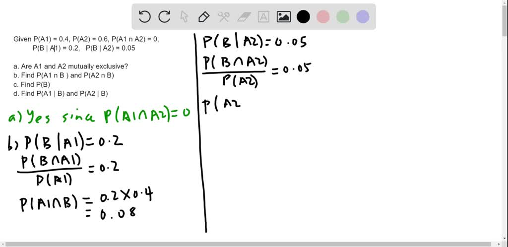 SOLVED:The Prior Probabilities For Events A1 And A2 Are P(A1)=.40 And P ...