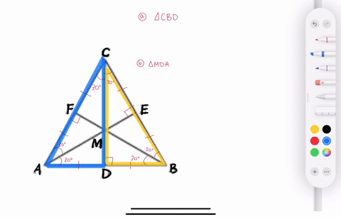 in-equilateral-triangle-a-b-c-overlinea-e-overlineb-f-and-overlinec-d-are-all-angle-bisectors-median