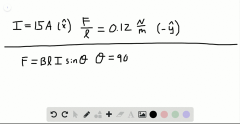 a-current-i-5-15-a-is-directed-along-the-positive-x-axis-and-perpendicular-to-a-magnetic-field-a-mag