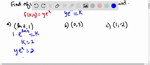let-fx-yy-ex-find-an-equation-of-the-level-curve-that-passes-through-the-point-beginarraylllltext-a-