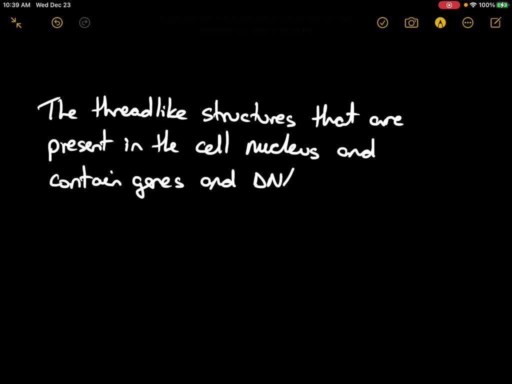 SOLVED:Threadlike strands of DNA that carry genetic information are ...