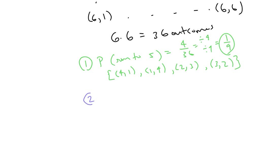 SOLVEDIf two dice are rolled one time, find the probability of getting