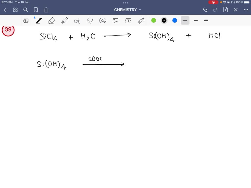 SOLVED:SiCl4+H2 O X+HCl X 1000 C Y X and Y in the above reactions are ...