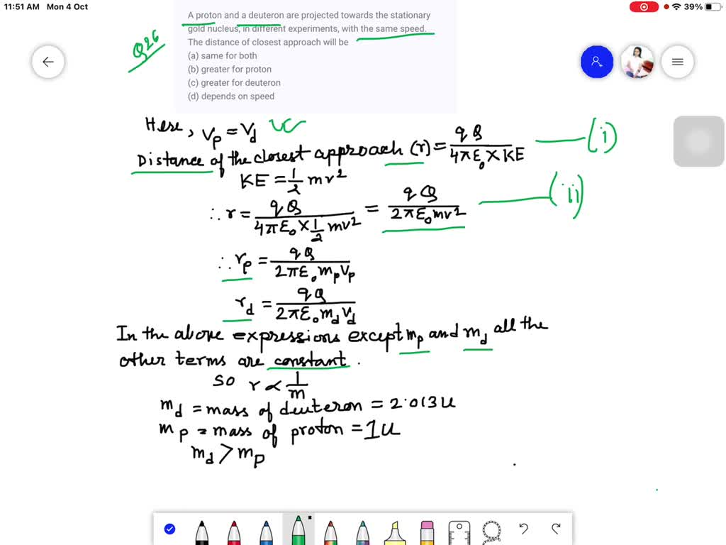 A Proton And A Deuteron Are Projected Towards The Stationary Gold ...