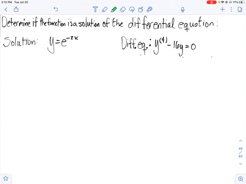 determine-whether-the-function-is-a-solution-of-the-differential-equation-y4-16-y0-ye-2-x