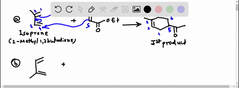 reaction-of-isoprene-2-methylbuta-13-diene-with-ethyl-propenoate-gives-a-mixture-of-two-diels-alder-