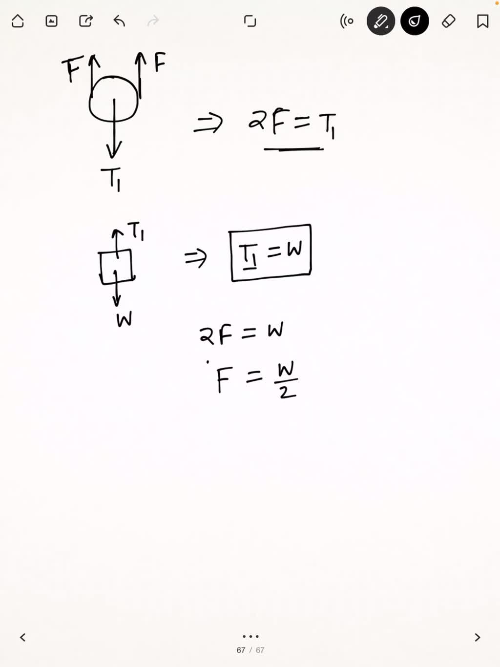 SOLVEDIn Fig. P5.62 a worker lifts a weight w by pulling down on a