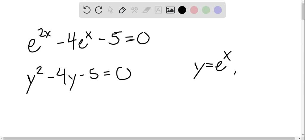 Solve the exponential equation algebraically. Approximate the result to three decimal places.
$e^{2 x}-4 e^{x}-5=0$