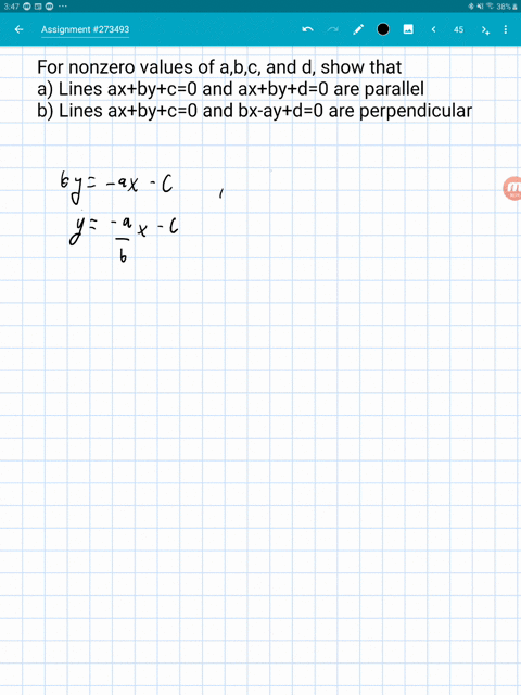 for-nonzero-values-of-a-b-c-and-d-show-that-a-lines-a-xb-yc0-and-a-xb-yd0-are-parallel-and-b-lines-a