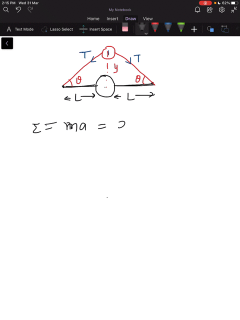 a-ball-of-mass-m-is-connected-to-two-rubber-bands-of-length-l-each-under-tension-t-as-in-figure-math