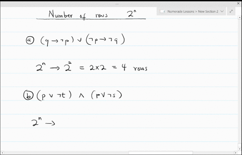 How many rows appear in a truth table for each of these compound ...