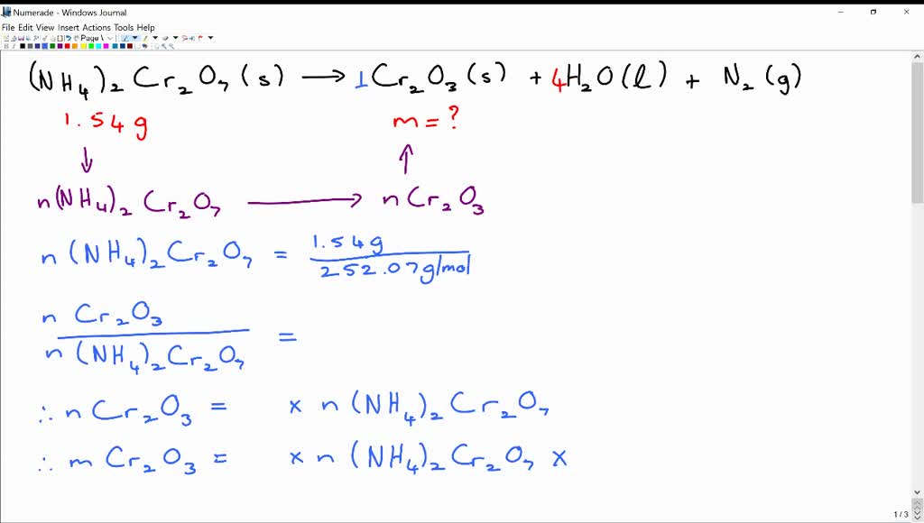 SOLVEDAmmonium dichromate when heated to produce chromium