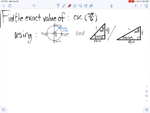 use-figure-6-or-figure-8-to-find-the-exact-value-of-each-expression-csc-leftfrac7-pi6right