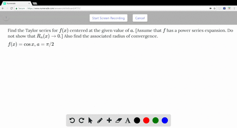 Solved Find The Taylor Series For F X Centered A