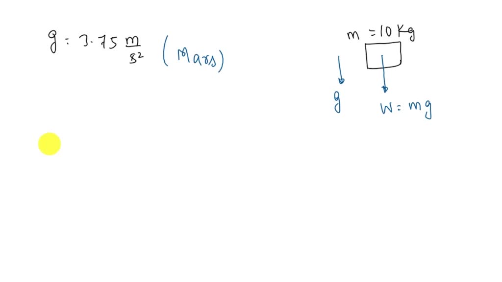 The acceleration due to gravity on Mars is 3.75 m / s^2. Knowing that the mass of a silver bar