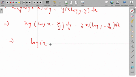 let-mathrmfmathrmx-mathrmy0-represent-the-solution-of-the-differential-equation-fracd-yd-xfracyx-log