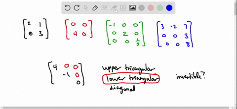 In Exercises 1-2, classify the matrix as upper triangular, lower ...