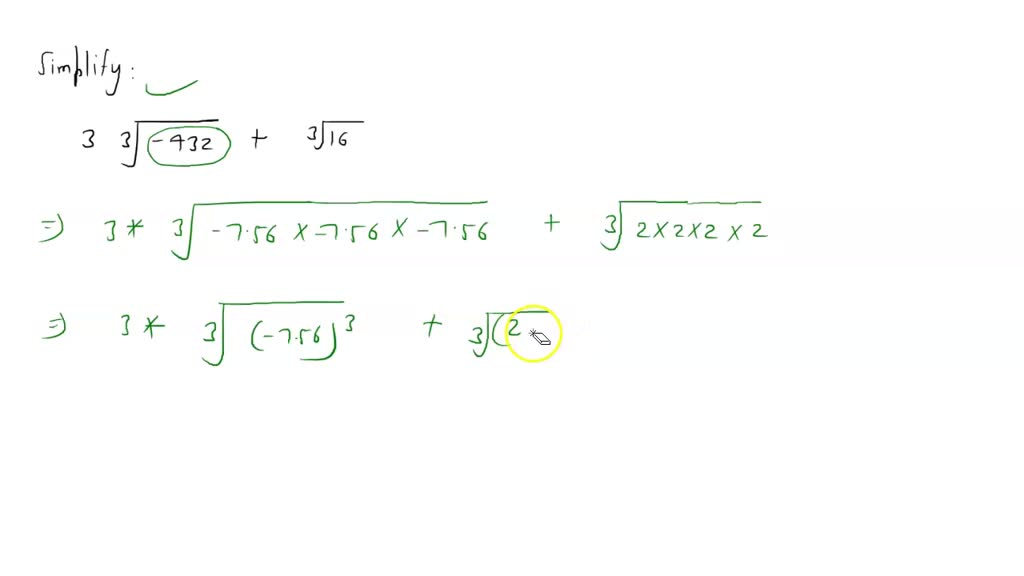 Simplify each expression. 3 √(-432)+√(16) | Numerade