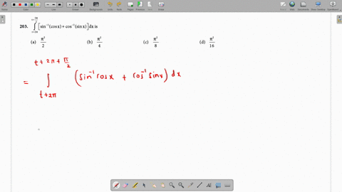int_t2-pitfrac5-pi2leftsin-1cos-xcos-1sin-xright-d-x-is-a-fracpi22-b-fracpi24-c-fracpi28-d-fracpi216