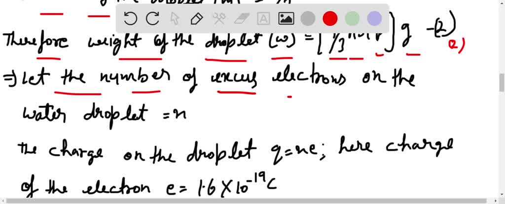 SOLVED:A water droplet of radius 0.018 mm remains stationary in the air ...