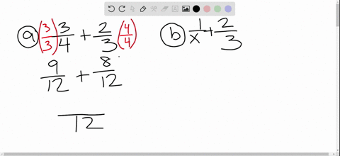 a-add-frac34frac23-b-add-frac1xfrac23