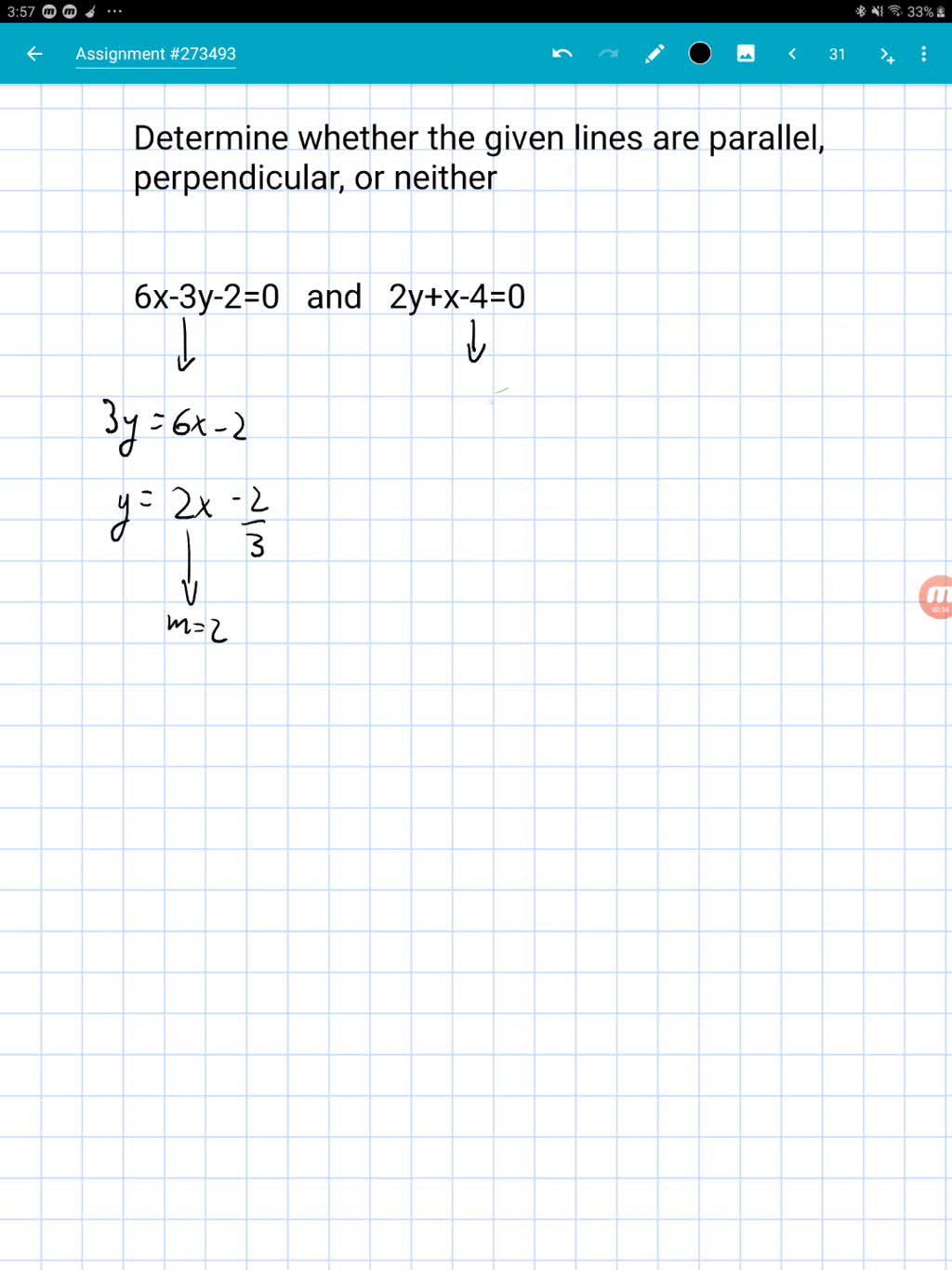 solved-determine-whether-the-given-lines-are-parallel-perpendicular