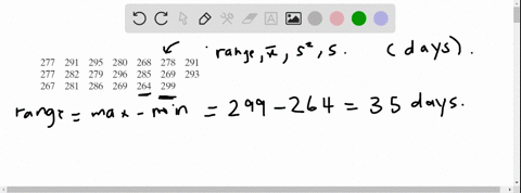 find-the-range-mean-variance-and-standard-deviation-of-the-sample-data-set-the-durations-in-days-of