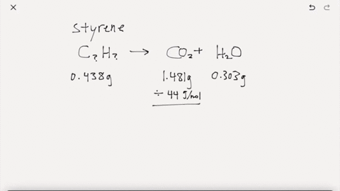 styrene-the-building-block-of-polystyrene-consists-of-only-mathrmc-and-mathrmh-if-0438-mathrmg-of-st