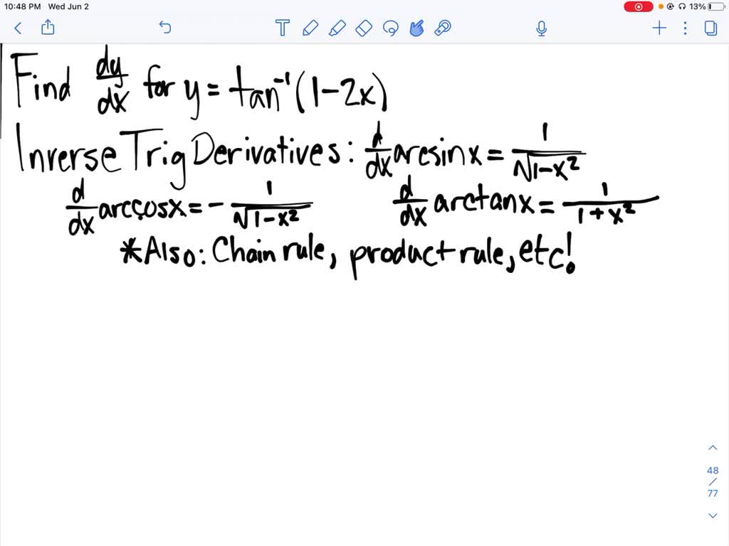 1-find-the-derivatives-a-y-arcsin-2xb-y-arcta-solvedlib