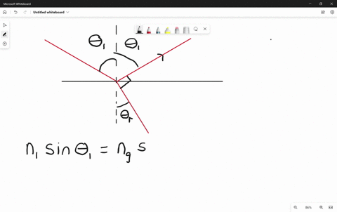 a-beam-of-light-both-reflects-and-refracts-at-the-surface-between-air-and-glass-as-shown-in-figure-4